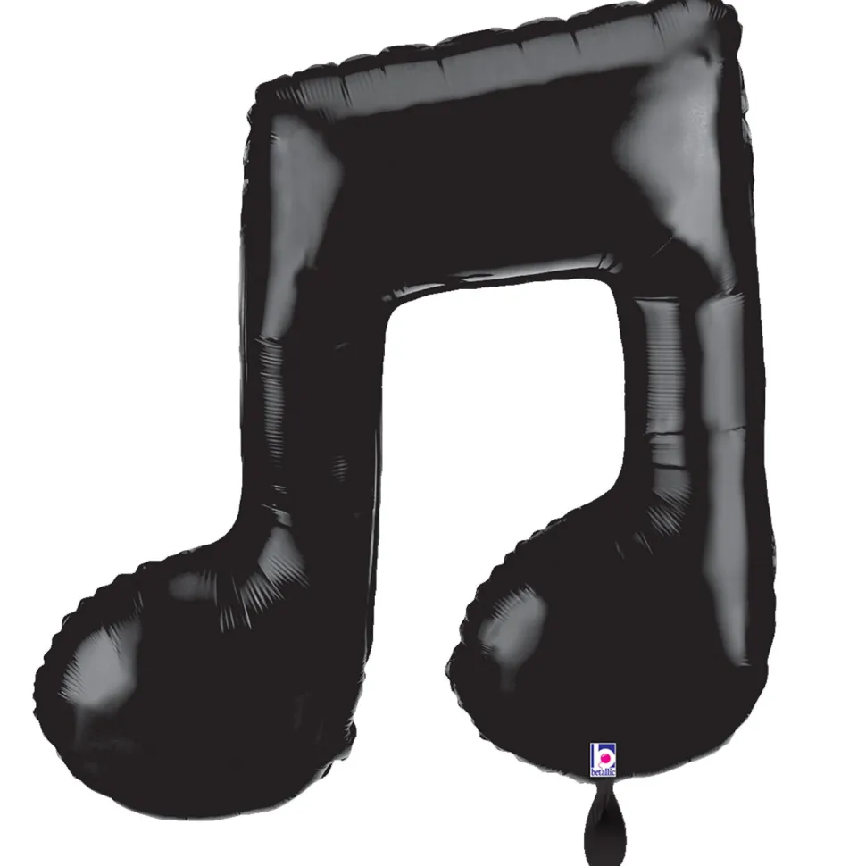 NEU Folienballon Musik-Note, schwarz, 66x68cm