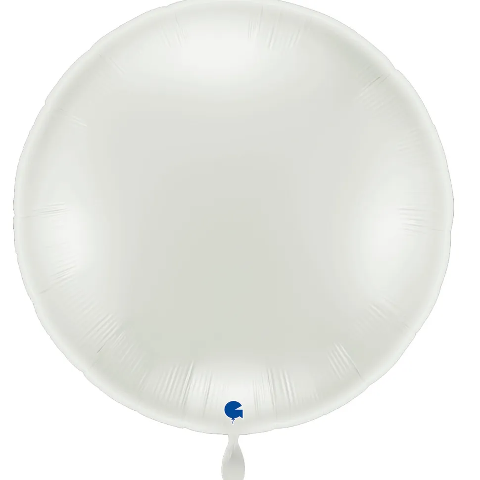 NEU Folienballon Riesen-Ballon XXL, rund, ca. 75x75cm, unifarben, weiß