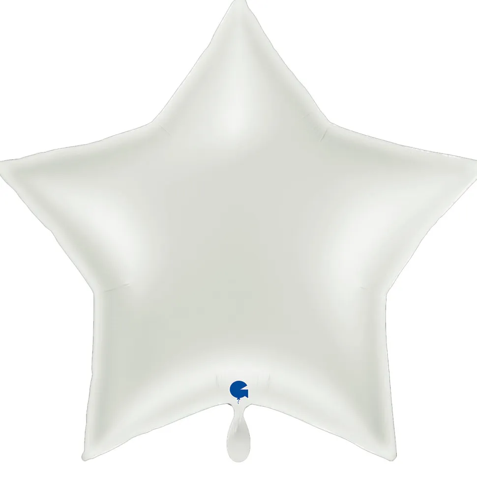 NEU Folienballon Riesen-Sternballon XXL, ca. 86x81cm, unifarben, weiß