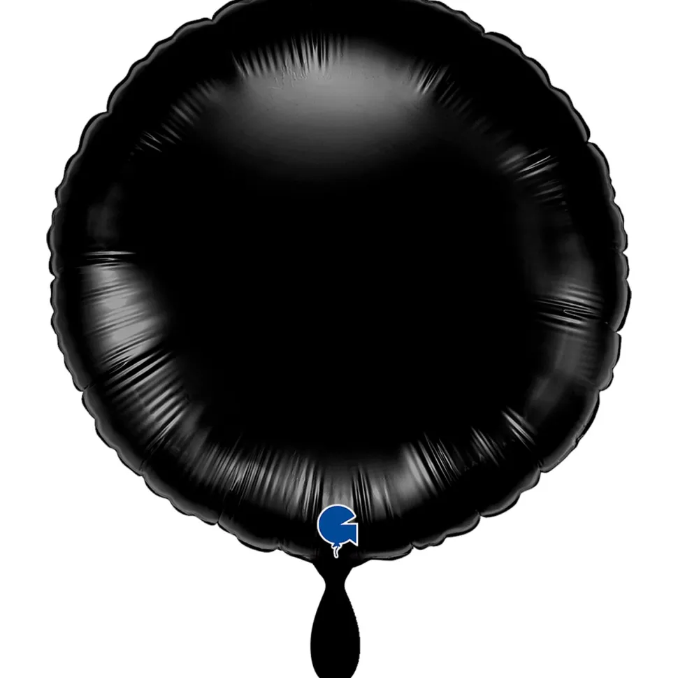 NEU Folienballon rund, ca. 38cm, unifarben, schwarz