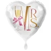 NEU Folienballon Sektglas - Mrs. - ca. 45cm Durchmesser