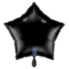 NEU Folienballon Stern, ca. 42x40cm, unifarben, schwarz