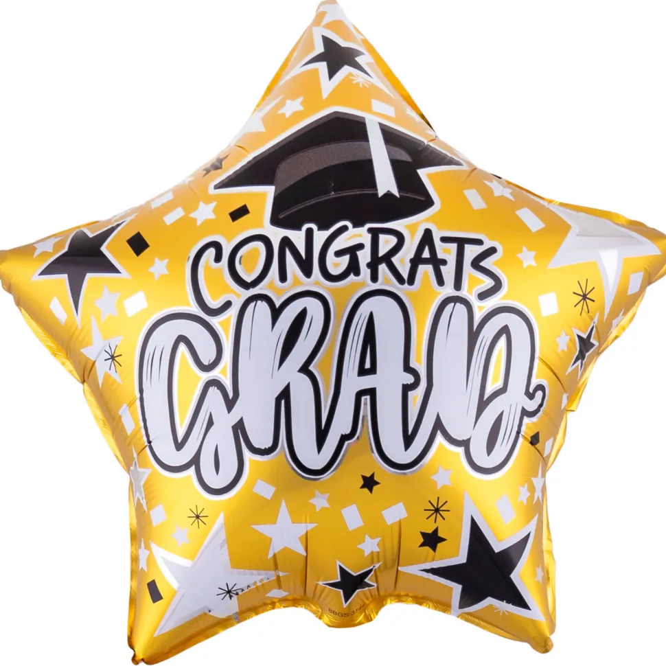 NEU Folienballon Stern Congrats Grad, ca. 45cm