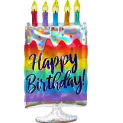 NEU Folienballon SuperShape Iridescent Kuchen 38cm x 76 cm