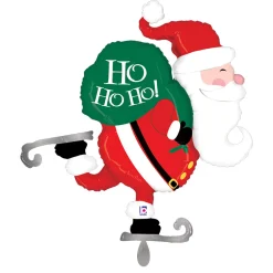 NEU Folienballon Weihnachten Skating Santa, 77x80cm