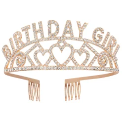 NEU Geburtstags-Krönchen Birthday-Girl, aus Metall, rosé-gold