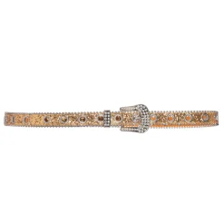 NEU Gürtel Glitter, mit Strassstein-Schnalle, gold