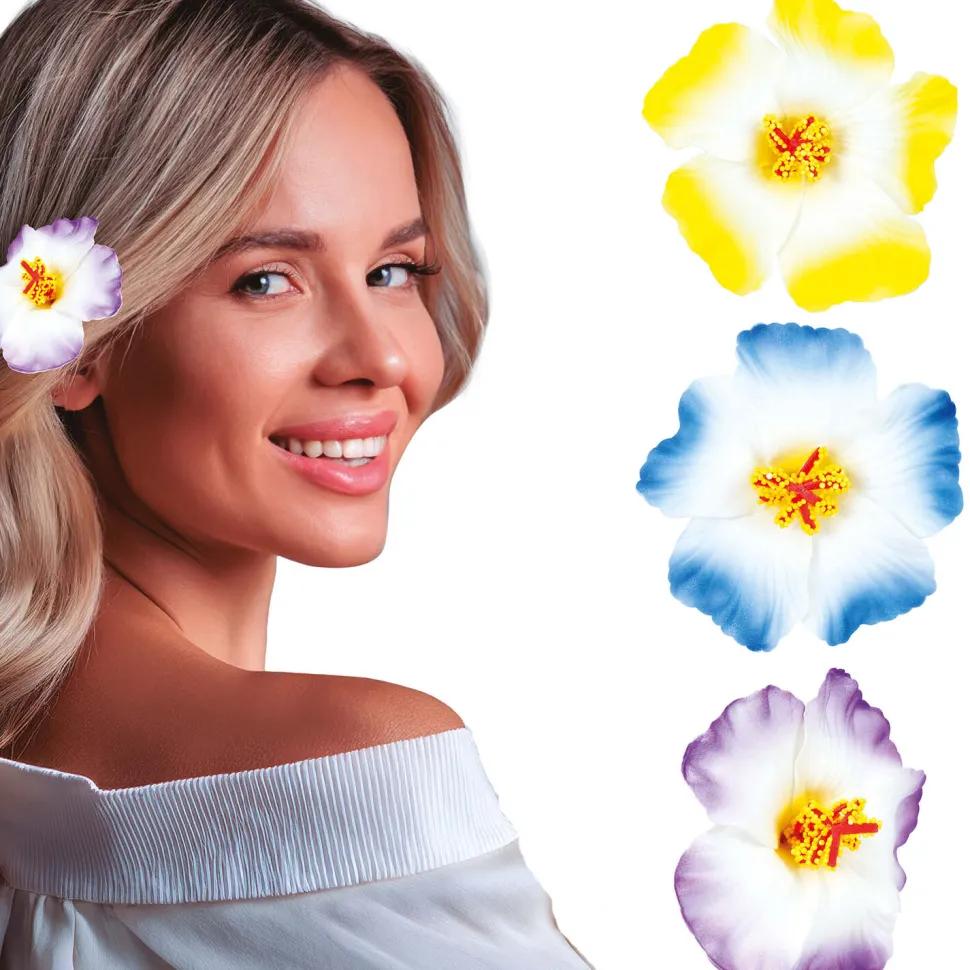 NEU Haarclips Hawaiianische Blüten, 3 Stück