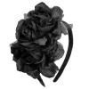 NEU Haarreif mit schwarzen Rosen und Glitter