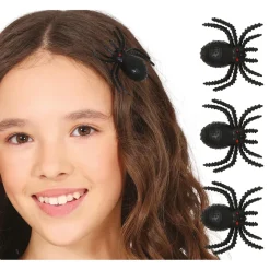 NEU Haarspangen Halloween Spinne mit Clip, schwarz, 3 Stück