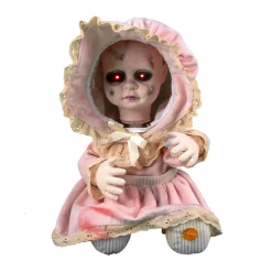 NEU Halloween-Deko-Figur Baby-Puppe Kopf weg, ca. 30cm, mit Sound und Bewegung