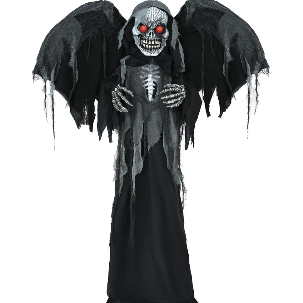 NEU Halloween-Deko Figur geflügeltes Skelett mit Licht-, Sound- und Bewegungseffekt, 180cm