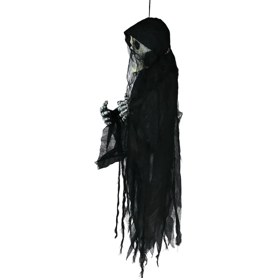 NEU Halloween-Deko-Figur Geisterskelett mit Licht-, Sound und Bewegungseffekt, 120cm