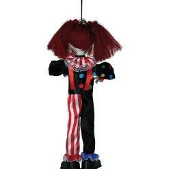 NEU Halloween-Deko-Figur Horrorclown Mädchen, mit Aufhänger, 45cm
