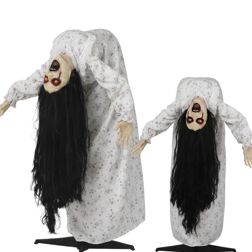 NEU Halloween Deko-Figur mit Ständer, Besessenen Frau, ca. 135cm, mit Licht- und Soundeffekt