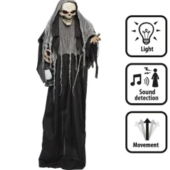 NEU Halloween-Deko-Figur Reaper, mit Bewegungs-, Licht- und Soundeffekt, 180cm