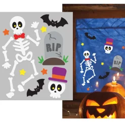 NEU Halloween-Deko Gel-Dekoration Skelett, ca. 20x25cm
