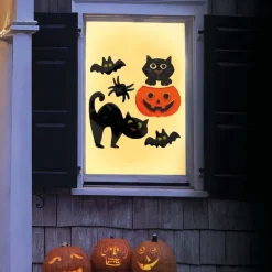 NEU Halloween-Deko Gel-Fenster-Deko Schwarze Katze, ca. 20x25cm