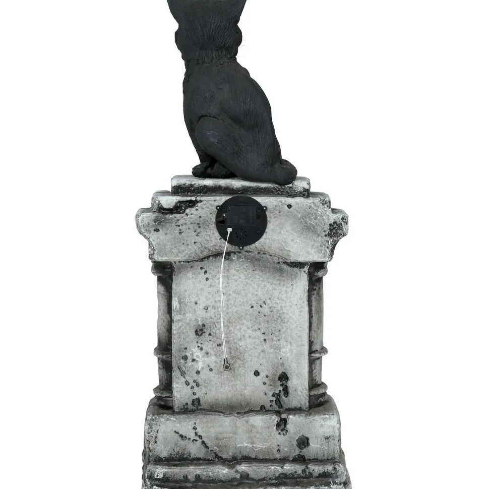 NEU Halloween-Deko Grabstein mit Katze, mit Lichteffekt, 90x40cm