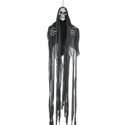 NEU Halloween Deko-Hängefigur Skelett mit Fetzen Tunika, ca. 210cm, mit Licht- und Sound-Effekt