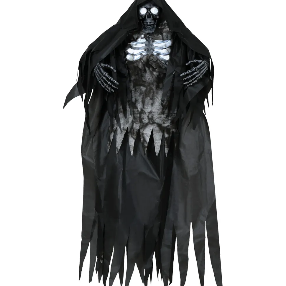 NEU Halloween-Deko schwarzer Geist mit Licht- und Soundeffekten, 170cm