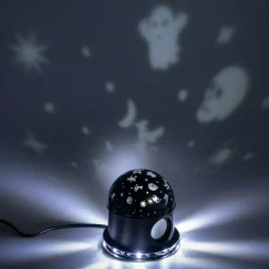 NEU Halloween-Licht-Projektor Diskokugel mit Grusel-Motiven, 12x12x14cm