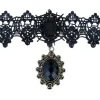 NEU Halsband / Choker Halloween, mit schwarzem Stein