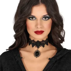 NEU Halsband / Choker Halloween, mit schwarzem Stein