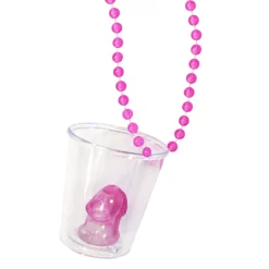 NEU Halskette aus Perlen mit Willy-Shotglas für JGA / Junggesellen-gesellinnen-Abschied