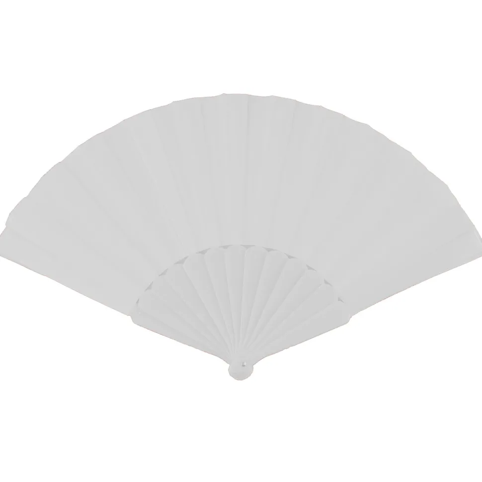 NEU Handfächer unifarben, 23cm, weiß
