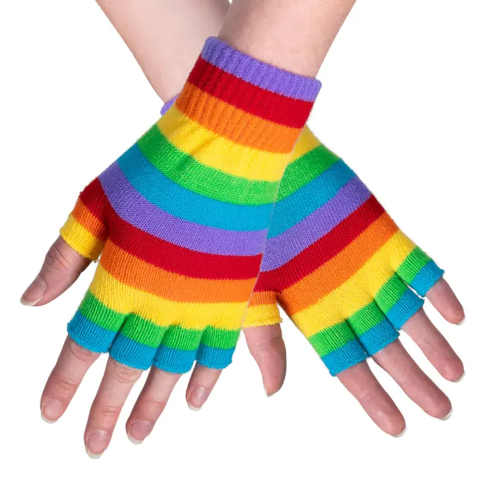NEU Handschuhe Regenbogen, fingerlos