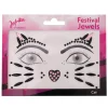 NEU Hautjuwelen Katze, pink-schwarz, selbstklebend