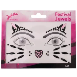 NEU Hautjuwelen Katze, pink-schwarz, selbstklebend