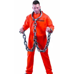 NEU Herren-Kostüm Amerikanischer Häftling / Sträfling, orange, Gr. S