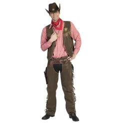NEU Herren-Kostüm Cowboy Billy, 2-tlg. mit Weste und Chaps, braun, Gr. 48-50