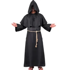 NEU Herren-Kostüm Dunkler Mönch, inkl. Robe, Kapuze, Gürtel und Kette, Gr. S-M
