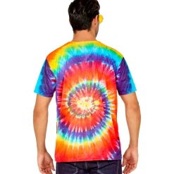 NEU Herren-Kostüm Hippie-Hemd in Batikoptik, Größe S-M