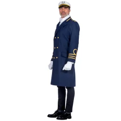 NEU Herren-Kostüm Hochwertiger Kapitänsmantel, navy blau, Gr. S
