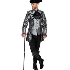NEU Herren-Kostüm Luxus Outfit Marquis grau/schwarz, Gr. M