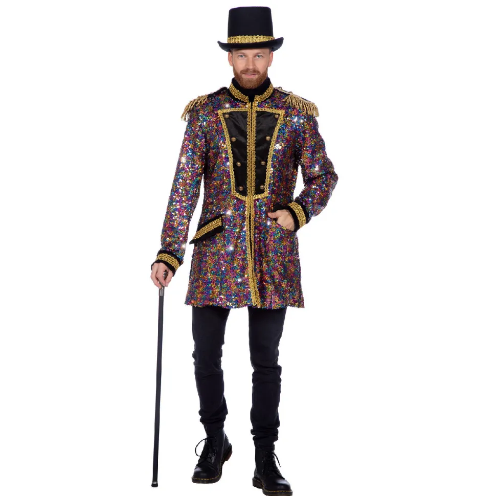 NEU Herren-Kostüm Luxus Pailletten-Jacke, mehrfarbig, Größe S