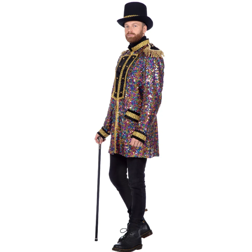 NEU Herren-Kostüm Luxus Pailletten-Jacke, mehrfarbig, Größe S