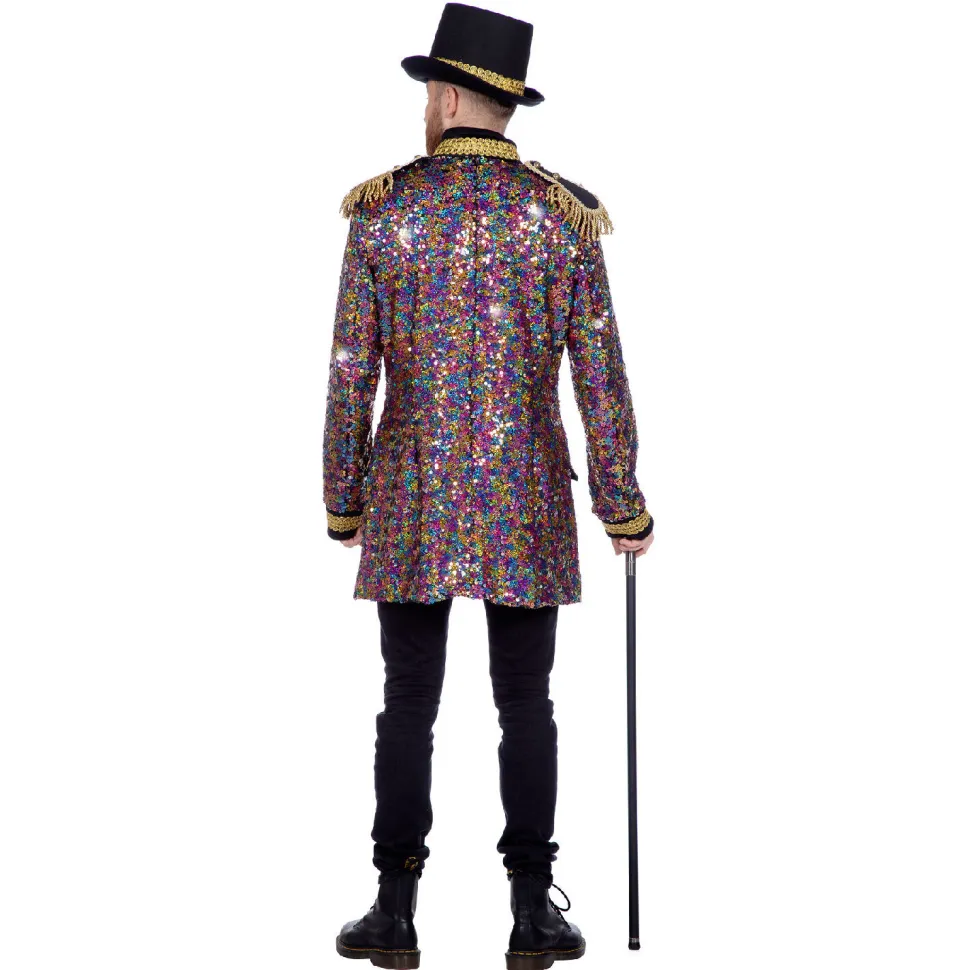 NEU Herren-Kostüm Luxus Pailletten-Jacke, mehrfarbig, Größe S