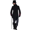 NEU Herren-Kostüm Luxus-Vampir-Mantel, schwarz-rot, Gr. S