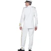 NEU Herren-Kostüm Navy-Offizier oder Kapitän, Hose und Oberteil, weiß, Gr. S