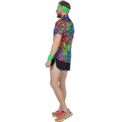 NEU Herren-Kostüm Neon-Hemd Leopard, neon-bunt, Gr. S