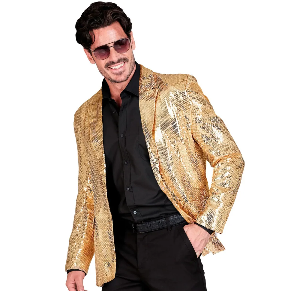 NEU Herren-Kostüm Pailletten-Jacke gold, Gr. S
