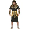 NEU Herren-Kostüm Pharao / Ägypter, schwarz mit Gürtel, Kragen und Kopfbedeckung, Gr. S
