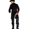 NEU Herren-Kostüm Pirat, burgund-schwarz, Gr. S