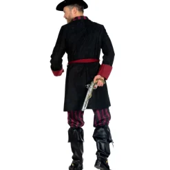 NEU Herren-Kostüm Pirat, burgund-schwarz, Gr. S