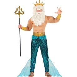 NEU Herren-Kostüm Poseidon / Wassermann, Muskelshirt mit Hose, Gürtel, Armschmuck und Krone, Gr. S